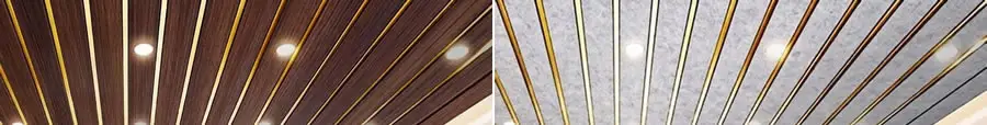 9 slot grey marble PVC fluted panel with middle gold strip for luxury wall decor